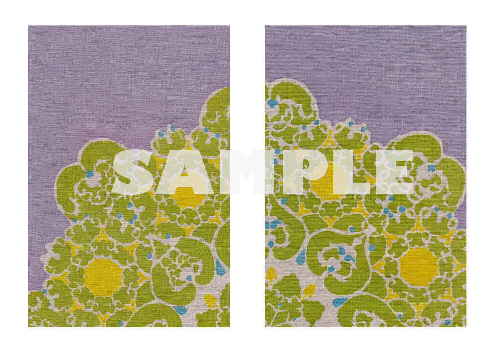 16.【えぼし】銀平脱八稜形鏡箱・パープル(手染め・綿75%、麻25%)