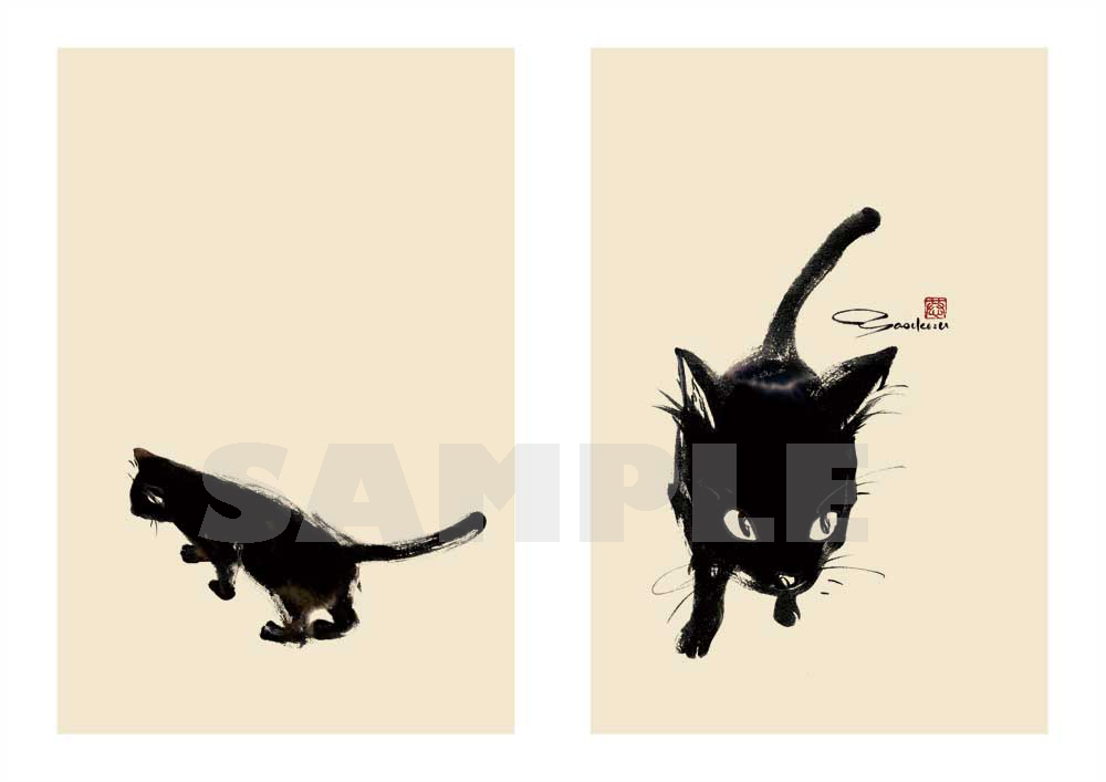 11.【上村恭子】猫3(エーワン社布プリ印刷)